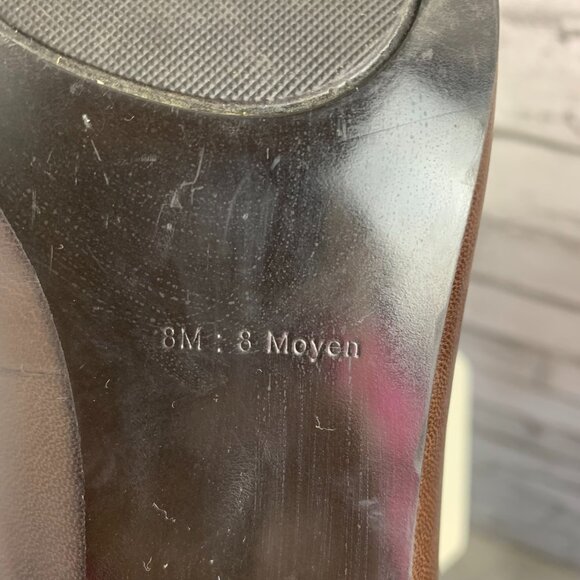 Lauren Ralph Lauren Chocolate Brown Leather Pointed Toe Stiletto Pump - Picture 9 of 10